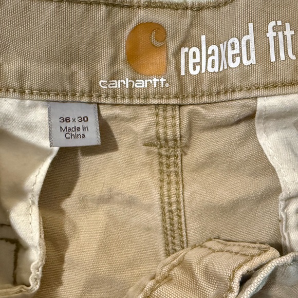 Carhartt Cargo Carpenter Pocket Pants 36 x 30 Khaki Mens Relaxed Fit - Picture 10 of 10